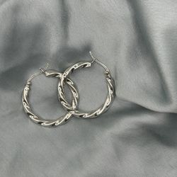 925 Silver Hoops/ Arracadas De Plata