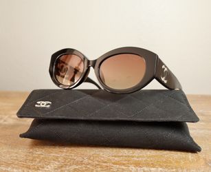 Chanel Cat Eye Sunglasses in Black with Brown Lens