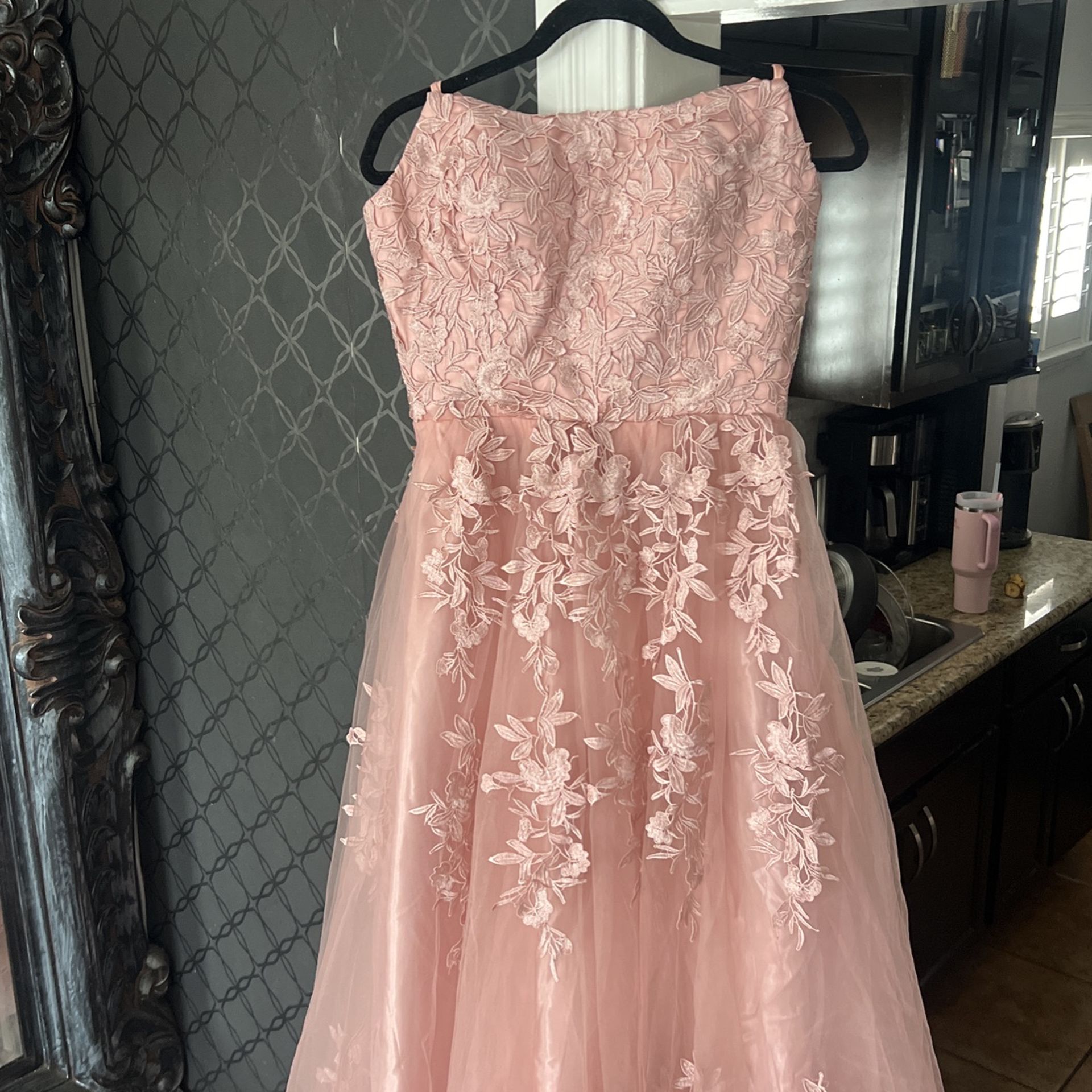 Long Dusty Pink Dress New Size 12