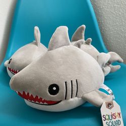 New Ganz Squishy Squad Gray Shark Plush Stuffed Animals