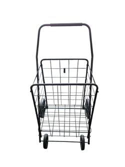 Grocery Shopping Cart with Wheels Foldable and Collapsible Utility Cart Heavy Duty Weight Trolley Lightweight