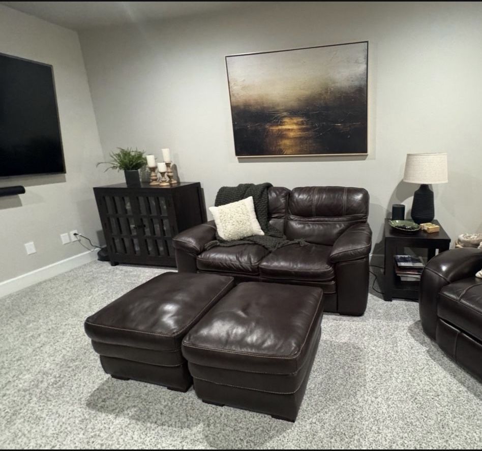 Leather Sofa Furniture Set - 3 Pieces