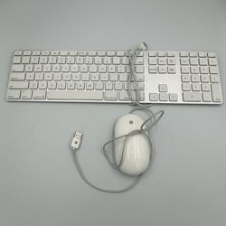 Apple A1234 USB Wired Aluminum Keyboard and Apple A1152 Wired Mighty Mouse Works