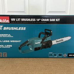Brand New Makita LXT 14 in. 18V Lithium-Ion Brushless Electric Battery Chainsaw Kit (4.0 Ah)