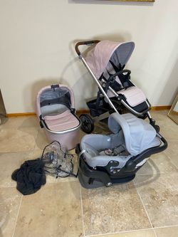 Uppababy Cruz V2 Stroller with Bassinet and Car Seat Pink