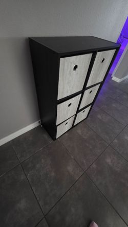 3 Tier Bookcase Black/Brown Grey Faux Wood Bins