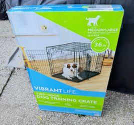 Vibrant Life Two-Door Dog Training Crate Medium/Large