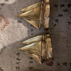 Brass Sailboat Bookends