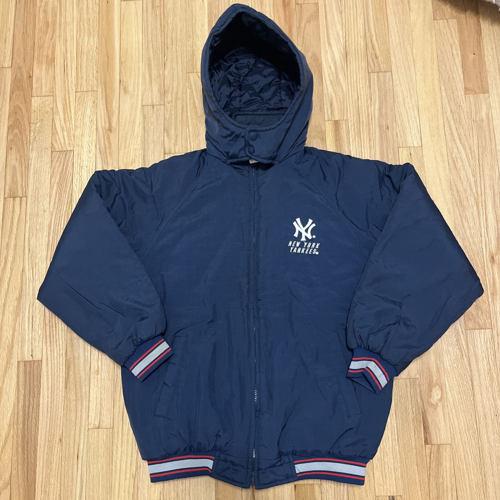 Vintage Logo 7 New York Yankees Youth Large 14 16 Bomber Insulated 