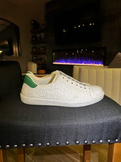 Gucci Men's Ace G Rhombus Leather Sneakers
