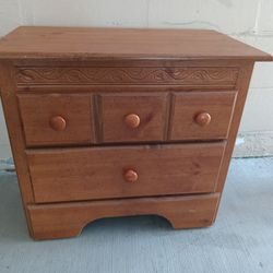 Wood Night Stand 2 Drawer Table 25.5" X 14"