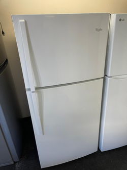 Whirlpool Top Freezer Fridge – White, Glass Shelves, Clean