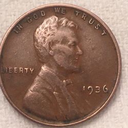 1936-No Mint Mark Lincoln Cent Wheat Penny 1c