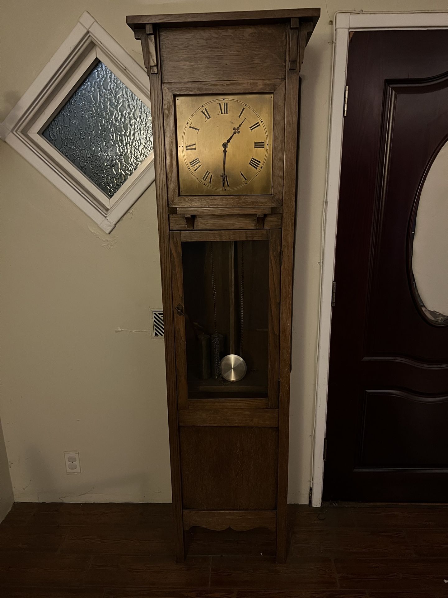 Antique 1914 grandfather clock  Handmade North Dakota  Size 22/14/78.5in 