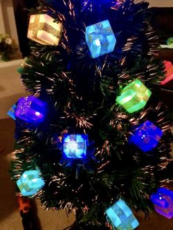 New 3' ft Fiber Optic Christmas Tree w Multi-Color LED Gift Box Lights