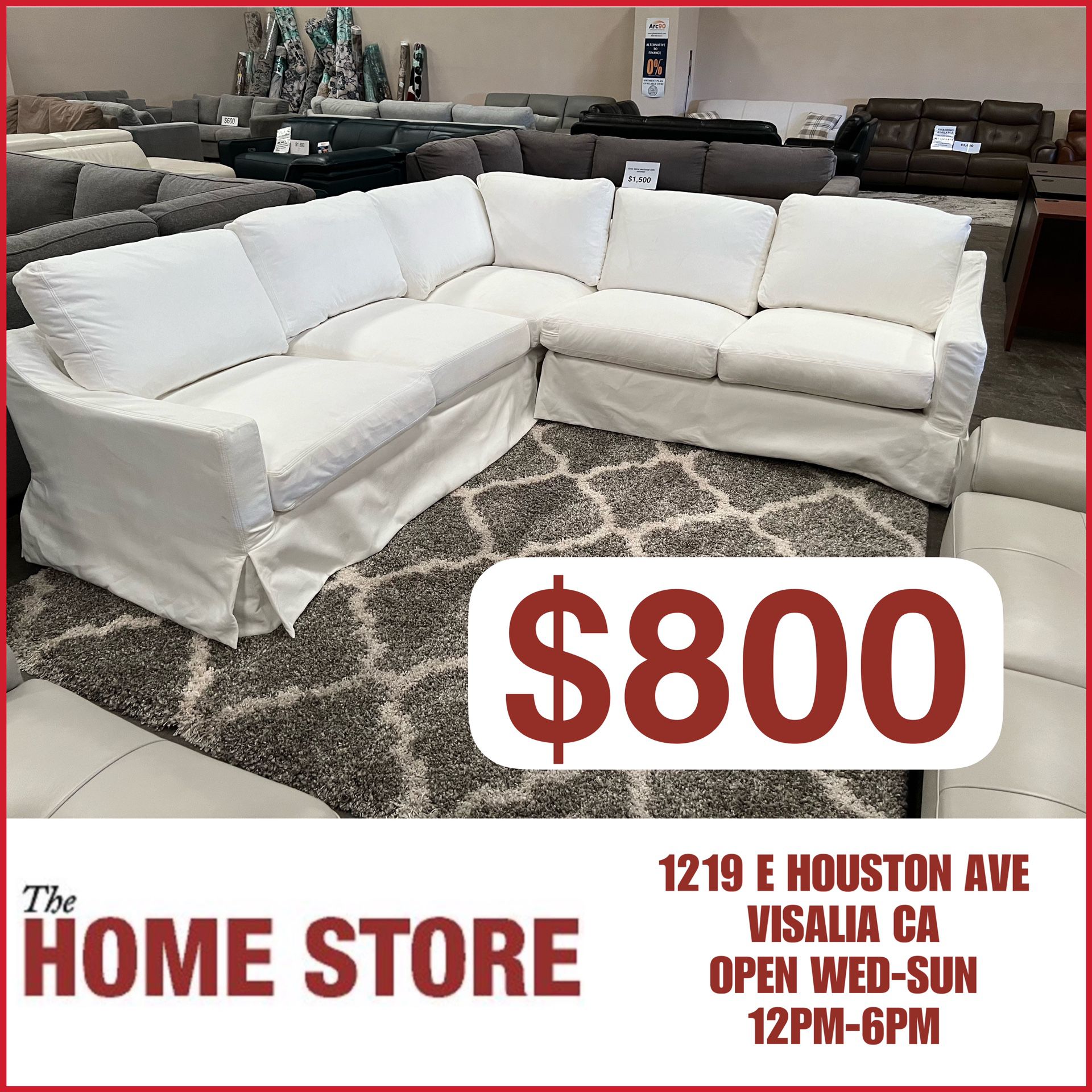 White Remie Slipcover Sectional 