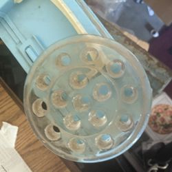 VINTAGE CLEAR GLASS FROG FLOWER FLORAL STEM HOLDER VASE DOMED 16 HOLE

