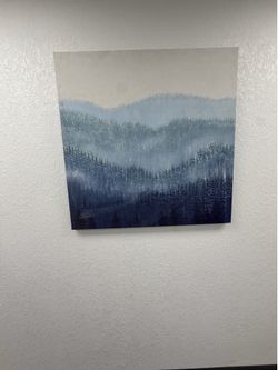 Large Modern Canvas Wall Art – Misty Forest Landscape – $60