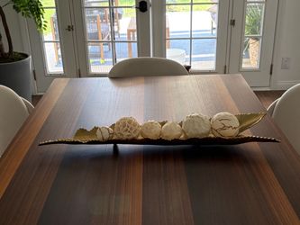 Designer Uttermost "Althea" Textured Gold Leaf Centerpiece & Orbs