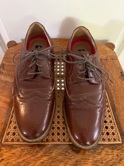 Men's Brown Leather Wingtip Oxford Dress Shoes