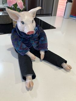 Handmade pig doll