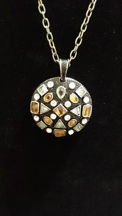 New Cookie Lee pendant black jeweled genuine Crystal HTF original tag $38
