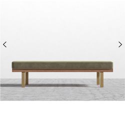 Maria Bench-Maria Brushed Brass-Maria Signature Plush Velvet-Warm Taupe, MS1BN-031,  Like New, Perfect Condition
