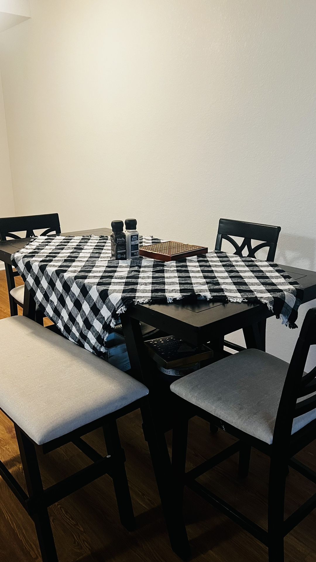 2- Tier Dark Brown Wooden Dining Table