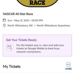 2 Tickets to NASCAR All-Star Race In North Wilkesboro Speedway