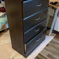 Solid Four Drawer, Dark Brown Dresser
