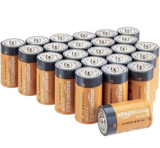 New Amazon Basics D Cell AllPurpose Alkaline Batteries, 5Year Shelf Life, 96 Count, 4 Packs of 24