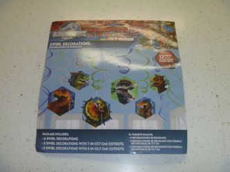 Brand New Dinosaur Swirl Decorations /Party/Birthday