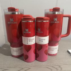 Stanley Valentine Hearts Bundle 40oz Quencher H2.0 & Flip Top Mug RED Target 2026