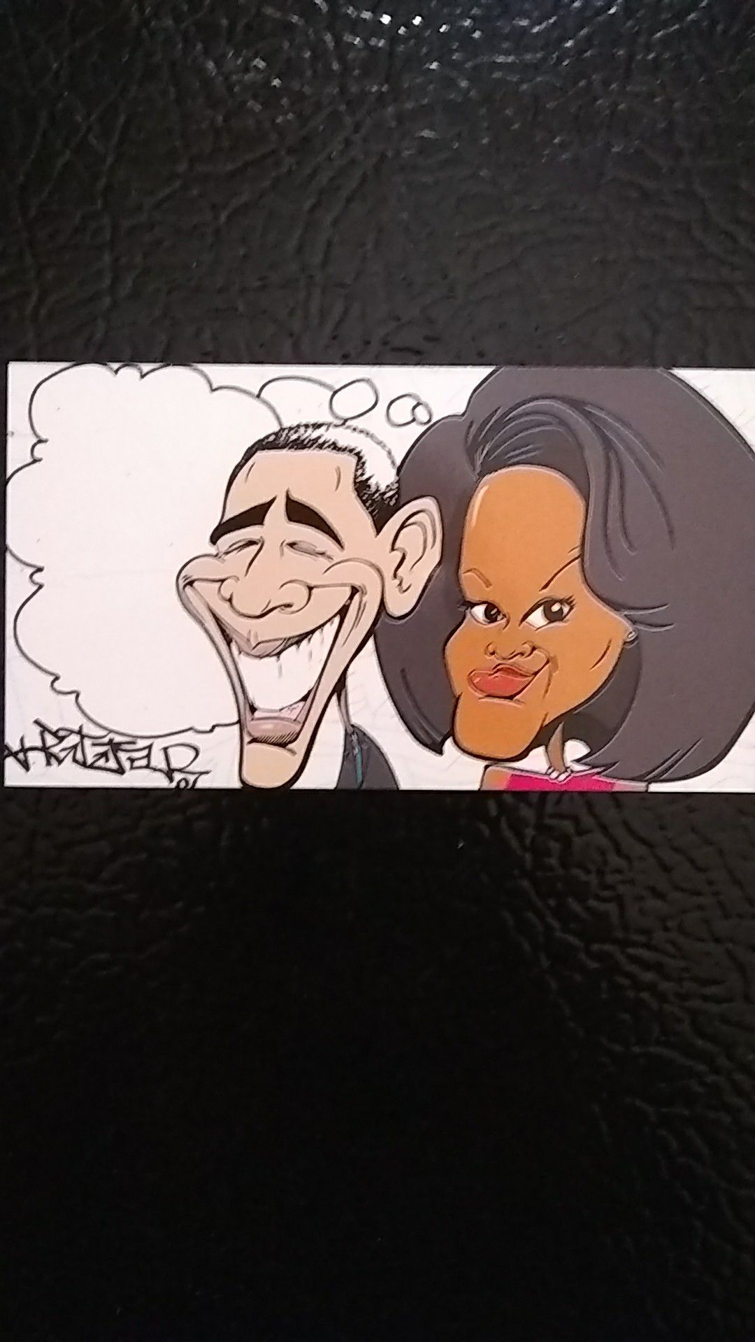 Obama magnet, cartoon caricature