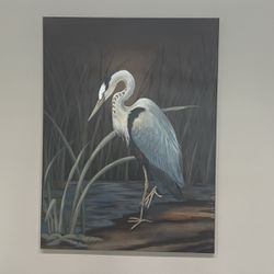 Blue heron Oil Painting On Canvas