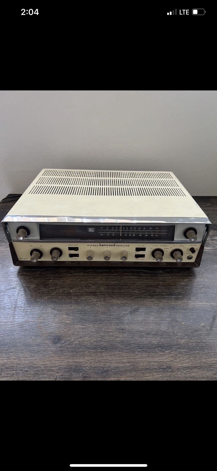 VINTAGE RARE KENWOOD KW-40 TUBE STEREO Tube RECEIVER POWERS ON UNTESTED