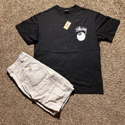 Navy Blue Stussy Designs Size L 100% Cotton