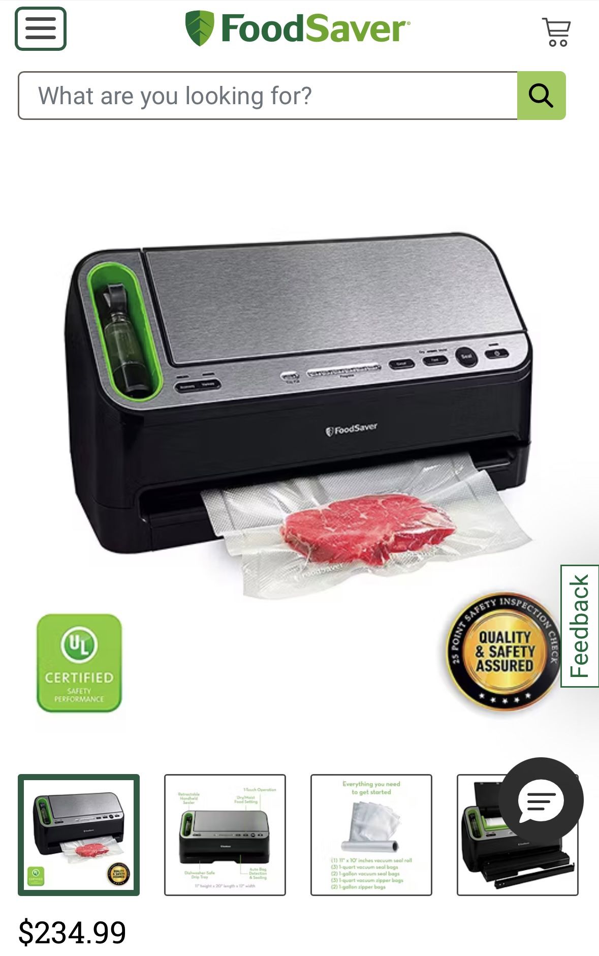 FoodSaver® 2-in-1 Automatic Vacuum Sealing System with Starter Kit, v4440, Black Finish