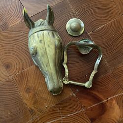 Beautiful Solid Brass Colonial Williamsburg Virginia Metalcrafters Horse Head Door Knocker