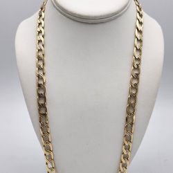 14kt Diamond Cut Solid Curb Link Chain 76.7G 26"