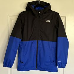 Boy's Large 14-16 The North Face Royal Blue Black DryVent Hooded Rain Jacket