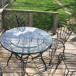 Glass Top Patio Set