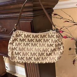 MICHAEL KORS BEIGE/BROWN HANDBAG