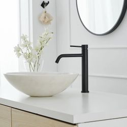 Tall Bathroom Faucet, Black Vessel Sink Faucet Single Hole black F 26N $30