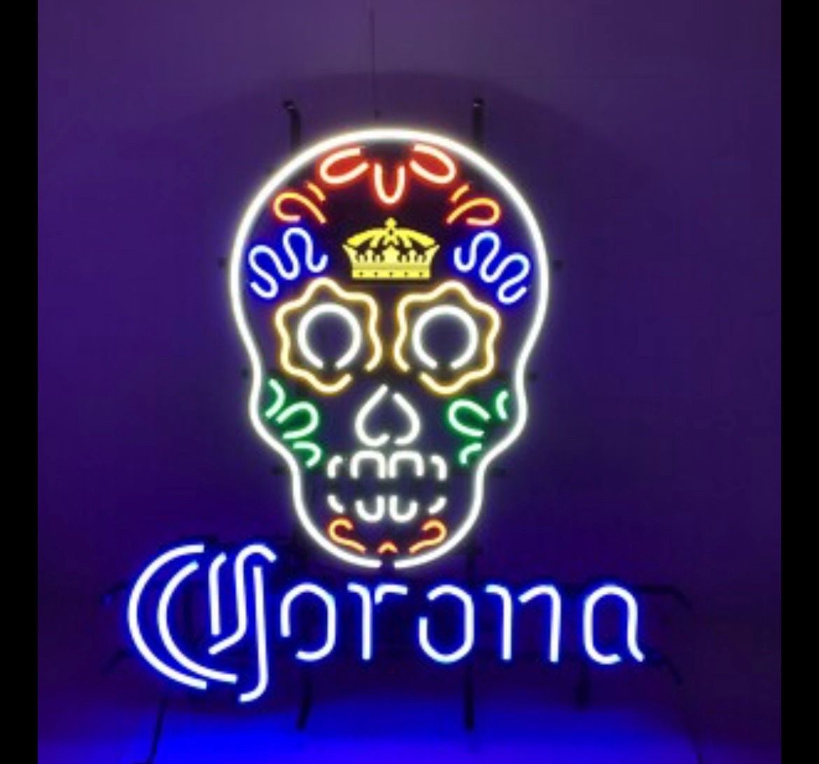 Corona day of the dead led neon