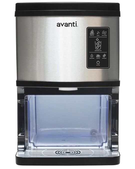 Avanti Nugget Ice Maker with Digital Controls and Dispenser Countertop Use Self-Cleaning Makes 33lbs of Chewable Ice Per Day, Includes Ice Bin, 195-Wa