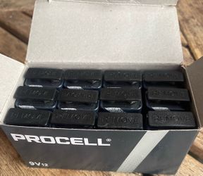 Brand new box of (12) Duracell Procell 9-Volt batteries
