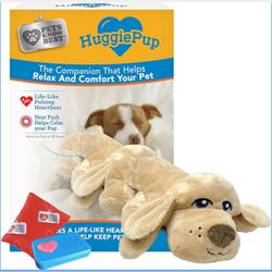 HuggiePup Pet Toy Golden The Companion That Helps Relax Your Pet w/ Heartbeat