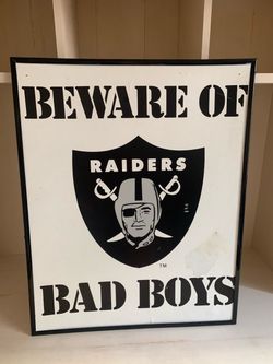 OAKLAND RAIDERS “BEWARE OF BAD BOYS” POSTER