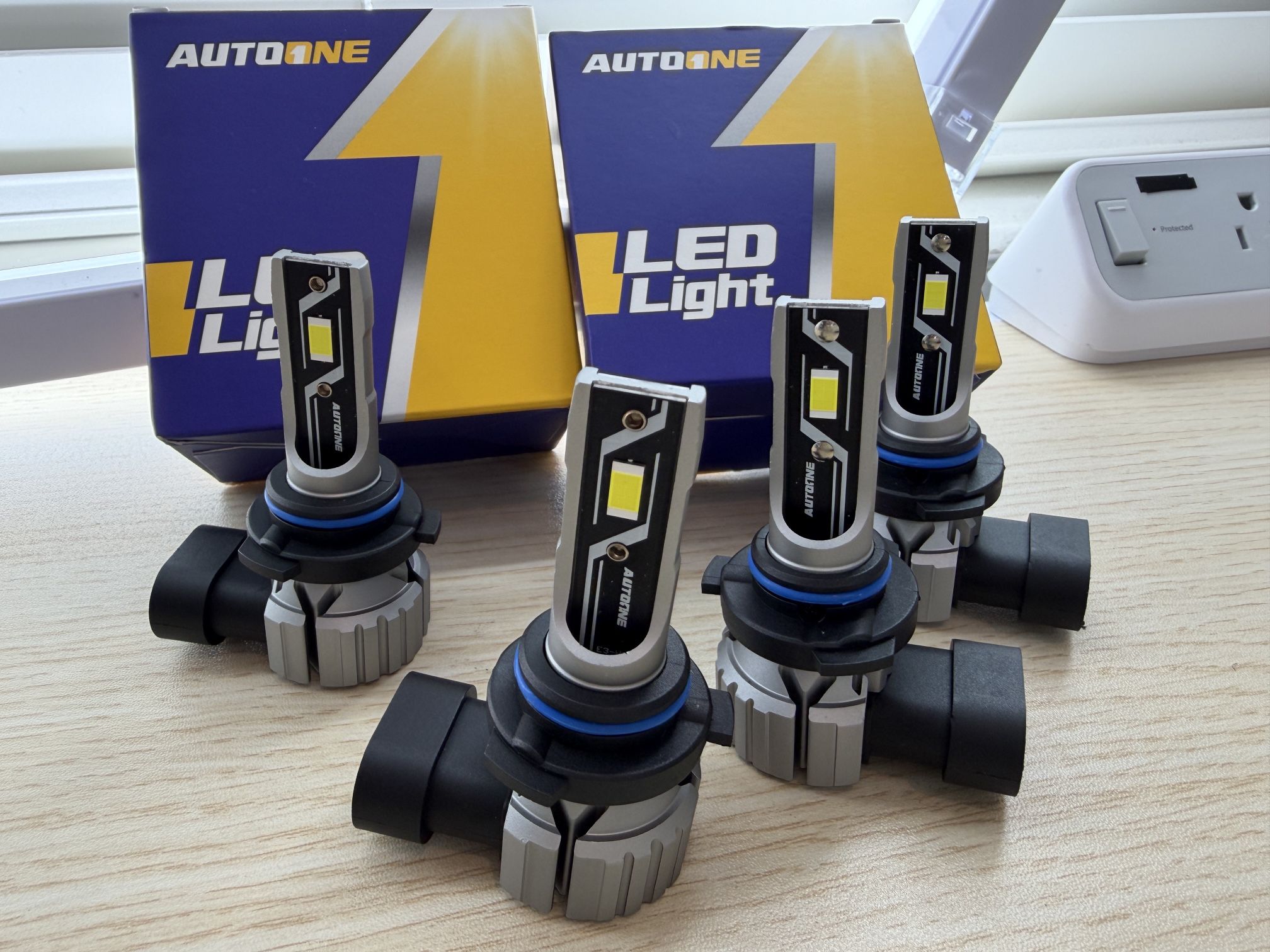 Brand New AUTOONE 9005/HB3 & 9006/HB3 Headlights (4 bulbs total!), 24000LM 300% Brighter Bulbs!  5 Mins Install, E3 Series, Plug-N-Play SKU249-S1